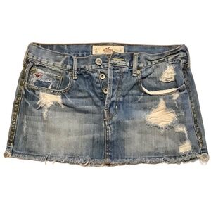 Hollister Distressed Denim Mini Skirt